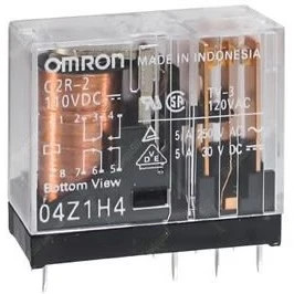 رله شیشه ای کتابی امرون 24 ولت دی سی 5 آمپر 8 پایه OMRON G2R-2